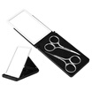 Round Facial Hair Scissors Nose Hair Scissors Beard Eyebrow Trimmer Scissors Stainless Steel Set with Mirror Storage Box