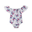 Newborn Baby Girl Off Shoulder Flower Romper Jumpsuit Outfit Set Sunsuit Clothes