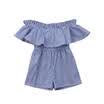 US Newborn Infant Baby Girls Fashion Summer Blue Romper Jumpsuit Outfit Clothes