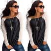 Womens Long Sleeve Blouse Pullover Jumper Crop Tops Casual Loose Cotton T-Shirt