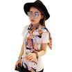 MSEK WSJ161686 ladies Korean short silk scarf decorated small scarf printed silk satin scarf owl cartoon