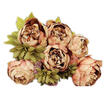 1Bouquet 8 Heads Artificial Peony Silk Flower Leaf Home Wedding Party Decor BF