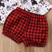 Kleinkind Neugeborenen Baby Mädchen Karierten Cartoon Tops Shorts Outfits Sets