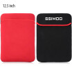 Shockproof Double-faced Foam Fabric Laptop Bag for MacBook Surface Book 125 inch One Side is Black&the Other Side is Red