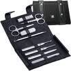 STONE SIIDEN STAINLESS STEEL FINGER HANDLE HANDLE 9 pcs Nail Clippers Acne Needle Knife Set STR201