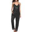 Womens Silk Pajamas Set Sleepwear V-neck Vest And Long Pants Homewear S-XL
