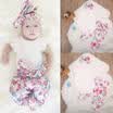 3PCS Set Newborn Baby Girl Lace Tops RomperFloral Pants Headband Outfit Clothes