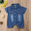 Children Toddler Kids Baby Boys Girls Romper Jumpsuit Outfits Denim Clothes