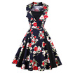 Vintage Floral Print Fit&Flare Party Dress