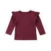Cute Baby Girl Color Long Sleeve T-shirt Tops Tee Clothes Outfit Blouse