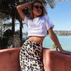 UK Womens Leopard Print Mini Dress Ladies Tunic Wrap Dress Sexy Party Clubwear
