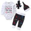 Newborn Baby Girls Cotton Tops Romper Floral Pants Outfits 4Pcs Set Clothes