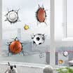 3D Soccer Ball Wall Sticker Decal Kids Room Decoration Football Broken Crack
