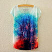 Fashion Women Summer Casual Cotton Blouse Short Sleeve Shirt T-shirt Blouse Top