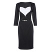 Sexy Sweetheart Neck 34 Sleeve Belt Slit Zipper Bodycon Women Dress