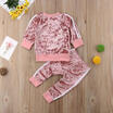 UK Kids Baby Boys Girls Sports Striped Velvet Suit Autumn Spring Outfits Set