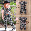 Kids Girl Baby Button Front Floral Romper Jumpsuits Playsuit Outfit Clothes Set