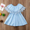 Toddler Kids Baby Girl Lace Ruffle Embroidery Flower Summer Party Dress Sundress
