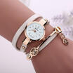 Hot Women Crystal Stainless Steel Leather Bracelet Analog Quartz Wrist Watches