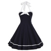Vintage Halter Bowknot Backless Swing Dress
