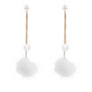 Cute Fur Ball Earrings Dangle Drop Earrings Pearl Earrings for Women Girl