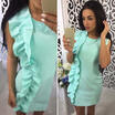 Women Ruffle Short Sleeve Dress Cocktail Party Evening Dress Formal Prom Dresses