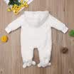 Newborn Baby Boy Girl Fuzzy Hooded Romper Bodysuit Jumpsuit Outfits Set Clothes
