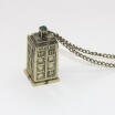 DOCTOR WHO NECKLACE - POLICE BOX TARDIS - 3D PENDANT - 2 COLOURS - FREE POSTAGE