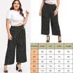 Womens OL Office Loose Stretch High Waist 34 Wide Leg Long Pants Palazzo