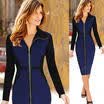 New Ladies Zipper Slim Bodycon Bandage Midi Dress Cocktail Party Dress