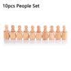 Home Decor Nesting Set Peg Dolls DIY Crafts Unpainted Wooden People Kid Toy