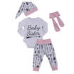 USA Toddler Baby Girls Outfits Clothes Long Sleeve Romper PantsHat 4Pcs Outfit