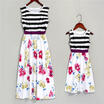 Mother Daughter Matching KIDS Dress Women Girl Long Dress Floral Family Clothes