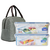 Lokchu buckle with a separate microwave oven lunch box two sets of plastic food box lunch box lunch box lunch box refrigerator gif
