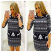 Womens Long Sleeve Christmas Swing Flared Party Rockabilly Retro Vintage Dress