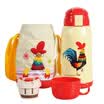 Cups bear children&39s insulation cups with straws children&39s cups stainless steel baby children&39s insulation pots student cups 600ml upgrade models - white chicks