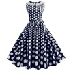 Hepburn Vintage Series Women Dress Spring And Summer Grenadine Stitching Dot Design Sleeveless Belt Retro Corset Dress