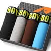 Playboy PLAYBOY 5872 Men&39s underwear Men&39s flat pants Pure color in the waist four pants cotton stretch loose shorts 4 gift box multi-color L
