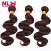 NLW 10A Brazilian virgin human hair 3 bundles Body wave hair extensions 4 Light brown color