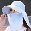 DUSENNA light blue sun shade hat summer Ms neck sunscreen sun hat outdoor riding