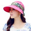 Lan Shiyu M4008 sun hat female spring&summer folding sunscreen sun hat rose red