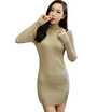Antarctic Nanjiren sweater women long section of the buttocks dress sleeves long-sleeved semi-high collar thin section of the bottom of the shirt women are the average yan