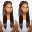 NEW Ponytail Brazilian Silky Straight Full Lace Wig Glueless Long Straight Full Lace Human Hair Wigs For Black Women