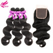 8A Mink Brazilian Body Wave With Closure 3 Bundles Human Hair Weaves With Closure Nature Hair Brazilian Virgin Hair With Closure