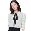 Fu Bixian FUBIXIAN spring female pure color doll collar with chiffon shirt D4181 white XL