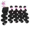 Indian Body Wave With Closure 4 Bundles Indian Virgin Hair Body Wave With Closure 7a Grade Unprocessed Human Hair Weave