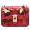 La Festin La Festin nuevo bordado bolso de hombro de las señoras bolso de mensajero femenino pequeña bolsa de cadena pequeña bolsa cuadrada retro Anna rojo