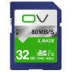 OV SD card 32G 80MB s memory card class10 high-speed storage SDHC SLR digital camera professional high-definition camera car flash memory card blue