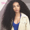 Clymene Hair 13x6 Deep Part Long Lace Front Curly Human Hair Wigs Glueless Virgin Brazilian Pre Plucked Lace Front Wigs Baby Hair