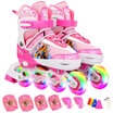 Armor warrior children skates men&women roller skates outdoor toys full flashing roller skates KJ336 pink M code